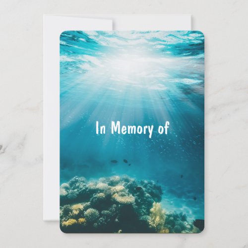 Memorial Service Invite Undersea Diving Marine