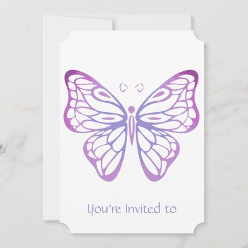 Memorial Service Invite Watercolor Butterfly