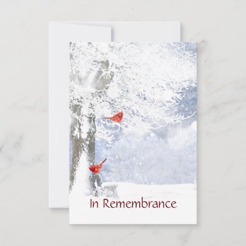 Memorial Service Invite Watercolor Cardinal Bird