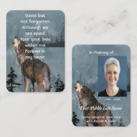 Memorial Service Invite Watercolor Howling Wolf