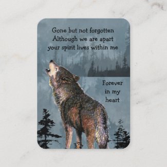 Memorial Service Invite Watercolor Howling Wolf