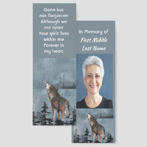 Memorial Service Invite Watercolor Howling Wolf
