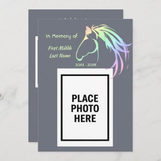 Memorial Service Invite Watercolor Pastel Horse