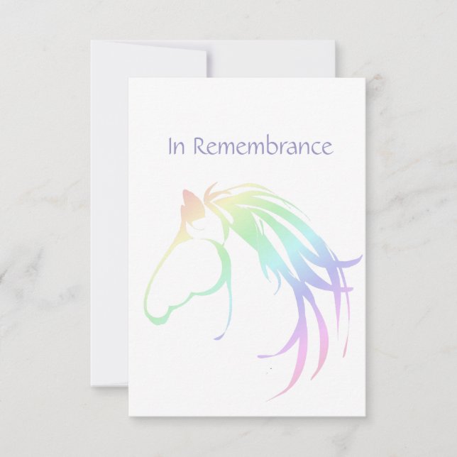 Memorial Service Invite Watercolor Pastel Horse (Front)
