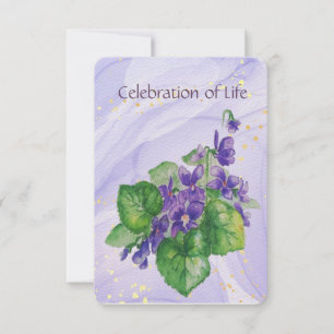 Memorial Service Invite Watercolor Wild Violet
