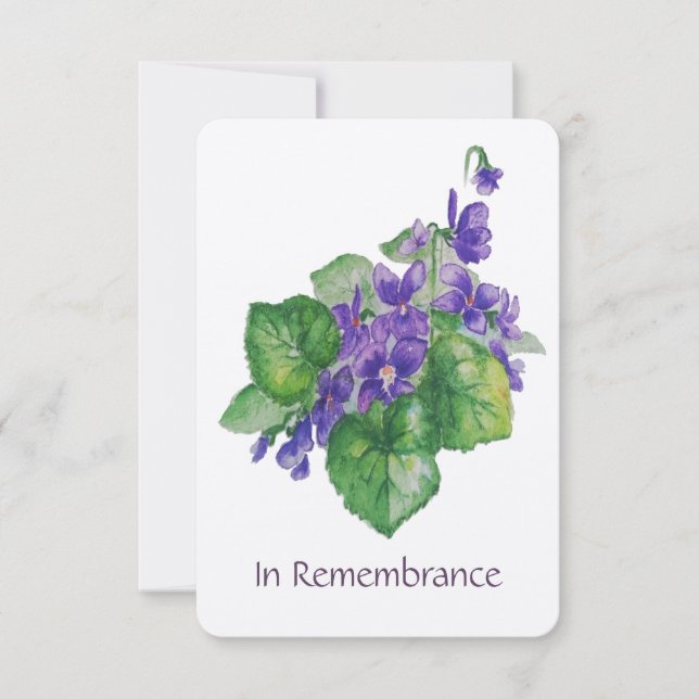 Memorial Service Invite Watercolor Wild Violet (Front)