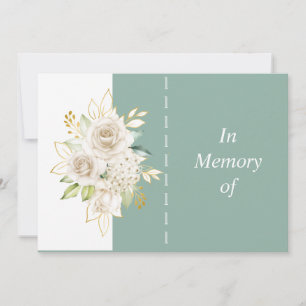 Memorial Service Invite Wild White Rose Custom