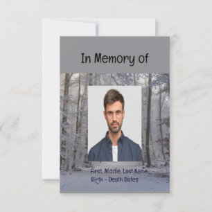 Memorial Service Invite Winter Snow Forest Trees