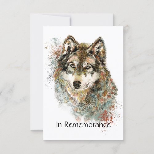 Memorial Service Invite Wolf Wildlife Art