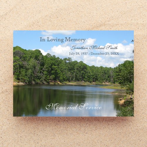 Memorial Service Lake Announcement Invitation