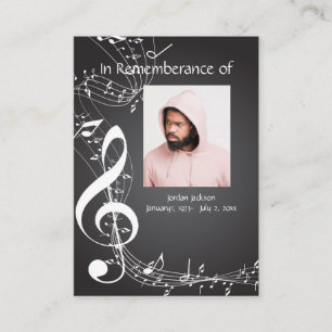 Memorial Service Music Notes Keepsake Business Ca Business Card