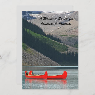 Memorial Service, Name, Mountain Canoes Invitation