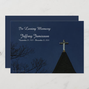 Memorial Service Old Wooden Cross Invitation