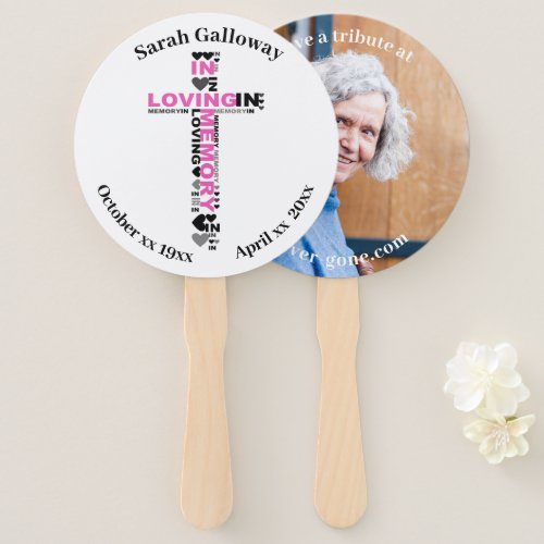 Memorial service or celebration of life hand fan