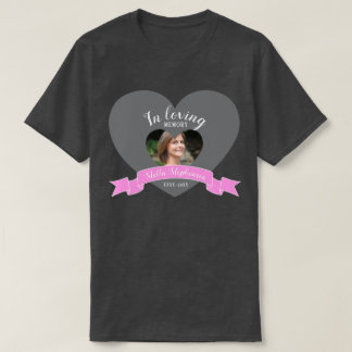 Memorial service photo pink ribbon funeral T-Shirt