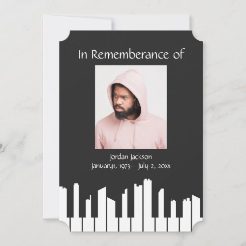 Memorial Service Piano Musician Cityscape Invitati Invitation