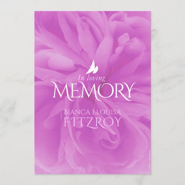 Memorial service purple rose funeral program (Front)