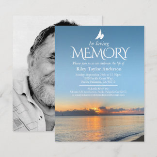 Memorial service sunrise beach funeral invitations
