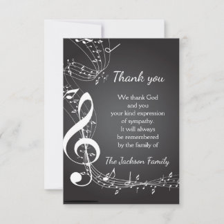 Memorial Service Thanks Music Notes Custom