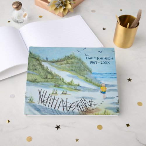 Memorial Service Watercolor Beach Dune Artwork
