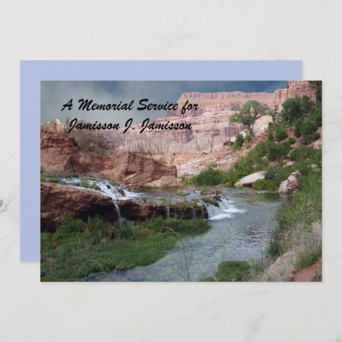 Memorial Service Waterfall Landscape Scenery Invitation
