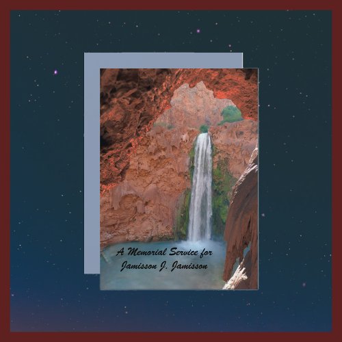 Memorial Service Waterfall Southwest Red Rock Invitation
