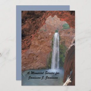 Memorial Service, Waterfall, Southwest Red Rock Invitation