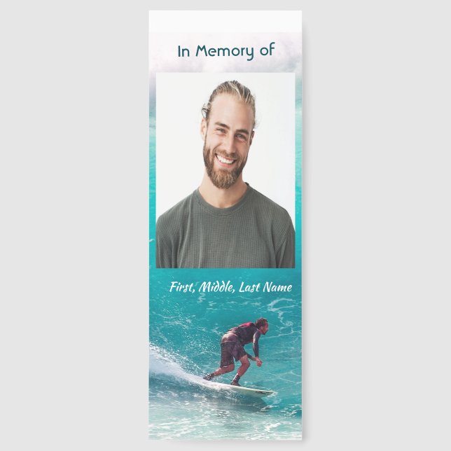 Memorial  Service Wave Surfer Water Bookmarks (Front)