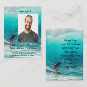 Memorial Service Wave Surfer Water Calling Card