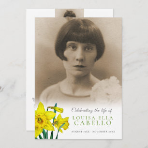 Memorial service yellow daffodils funeral program