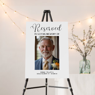 Memorial Sign Wedding Chair Reserved For Loved One