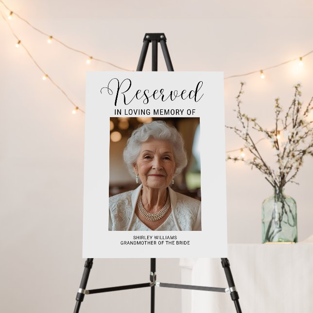 Memorial Sign Wedding Reserved Chair For Loved One (In Situ (Stand))