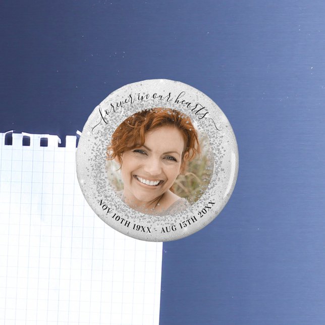 Memorial silver sparkles photo love always magnet (Creator Uploaded)