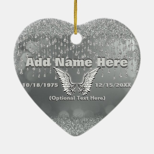 Memorial - Silver Tears Ceramic Ornament (Back)