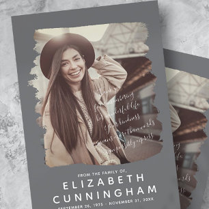 Memorial Simple and Modern Photo Frame Thank You Card