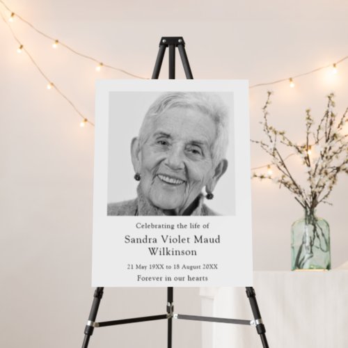 Memorial simple black and white  Modern photo Foam Board