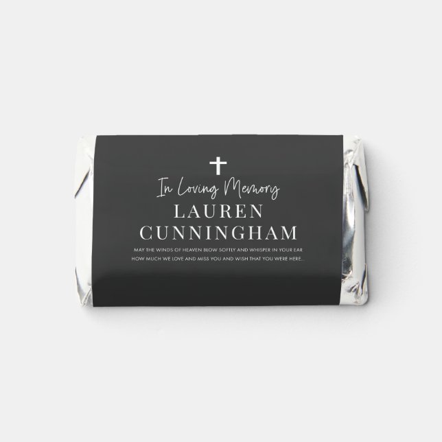 Memorial Simple Cross Modern Elegant Chic Hershey's Miniatures (Front)