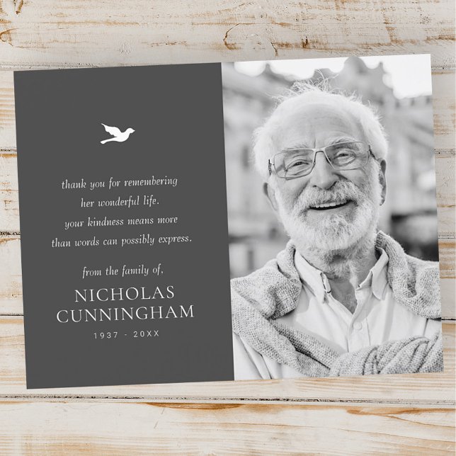 Memorial Simple Minimalist Modern Photo Postcard (Creator Uploaded)