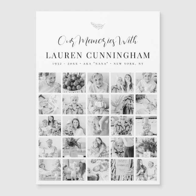 Memorial Simple Modern Minimalist 25 Photo (Front)