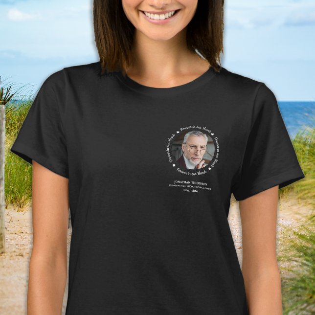 Memorial Simple Photo Personalized Keepsake T-Shirt (Creator Uploaded)