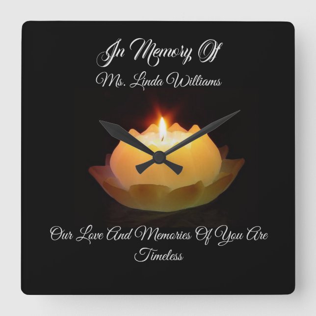 Memorial  square wall clock (Front)