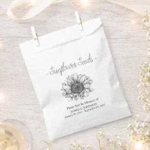 Memorial Sunflower Seed Funeral Favor Bag