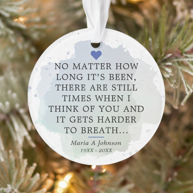 Memorial Sympathy Keepsake Saying Photo Acrylic Ornament (Tree)