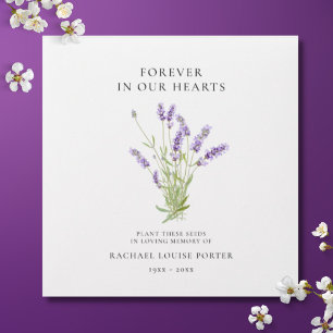 Memorial Sympathy Lavender Seed Funeral Keepsake Envelope