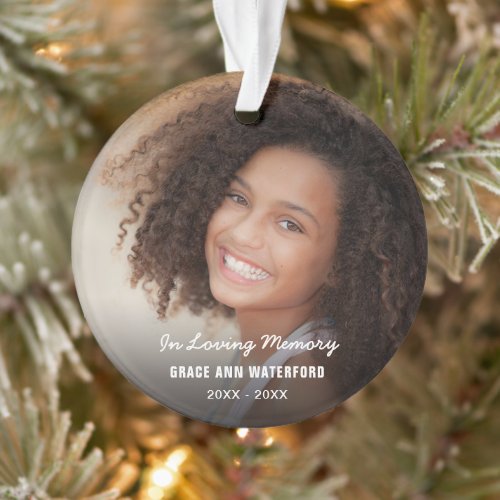 Memorial Sympathy Photo Keepsake Ornament