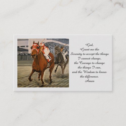 Memorial Sympathy Racehorse Prayer Card