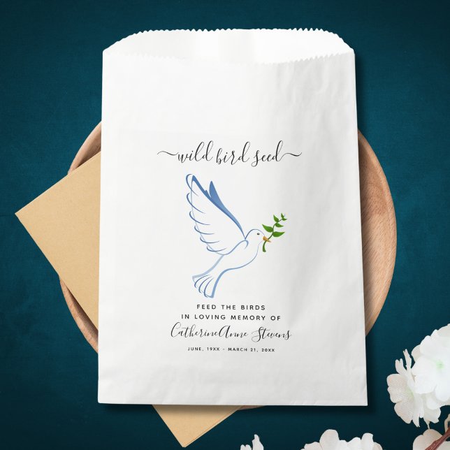 Memorial Sympathy Wild Bird Seed Funeral Keepsake  Favor Bag (Creator Uploaded)