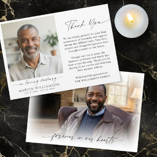 Memorial Thank You 2 Photo In Loving Memory Script Card