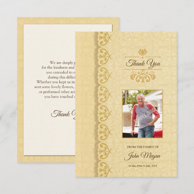 Memorial Thank You Card (Front/Back)