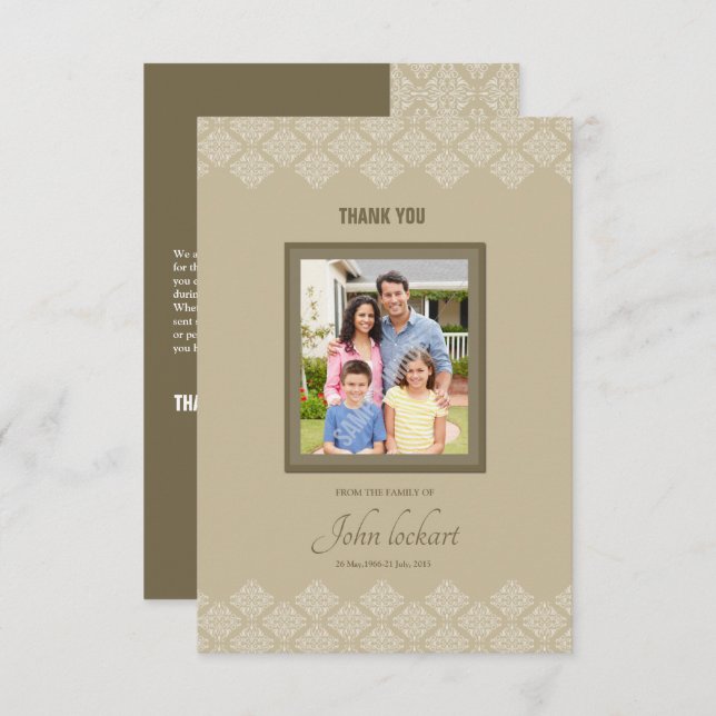 Memorial Thank You Card (Front/Back)